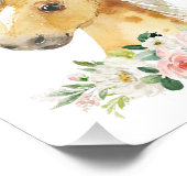Pferde, Landtiere, rosa Blume, Kinderzimmer für Mä Fotodruck (Ecke)