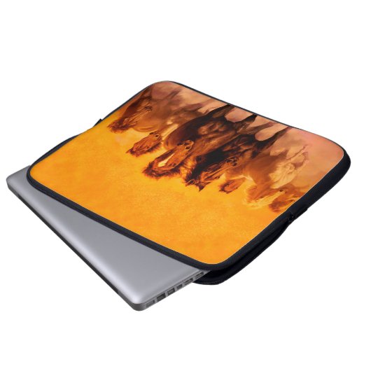 Pferde - Laptop-Hülse Laptopschutzhülle (Vorne Knopf)