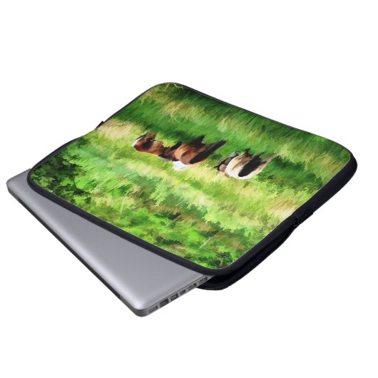 PFERDE LAPTOPSCHUTZHÜLLE (Vorne Knopf)