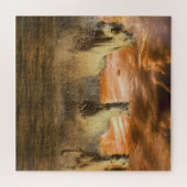 Pferde laufen am Strand im Sunset Puzzle (Horizontal)