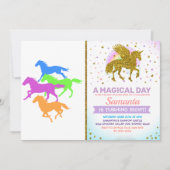 Pferde laufen Farbe - Farbe auswählen Einladung (Vorderseite)