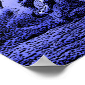 Pferde laufen in Blue Night Artwork Poster (Ecke)