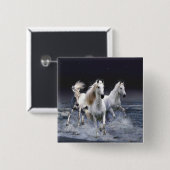 Pferde laufen Kissen Button (Vorne & Hinten)