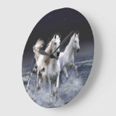 Pferde laufen Kissen Große Wanduhr (Winkel)
