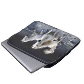 Pferde laufen Kissen Laptopschutzhülle (Vorne Knopf)