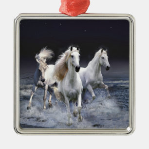 Pferde laufen Kissen Ornament Aus Metall