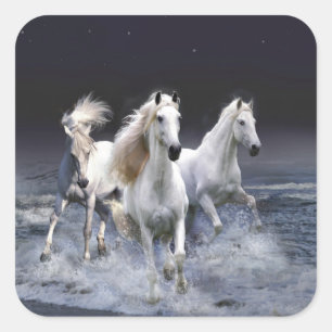 Pferde laufen Kissen Quadratischer Aufkleber