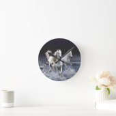 Pferde laufen Kissen Runde Wanduhr (Zuhause)