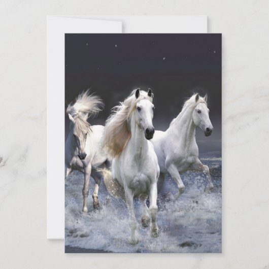 Pferde laufen Kissen Save The Date (Vorderseite)