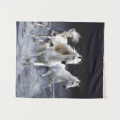 Pferde laufen Kissen Wandteppich (Vorderseite (Horizontal))