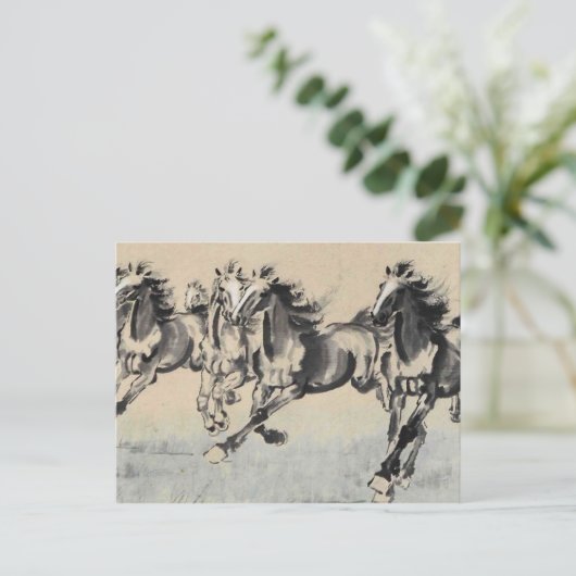 Pferde laufen postkarte (Stehend Vorderseite)