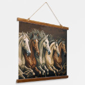 Pferde laufen wandteppich mit holzrahmen (Gewinkelt)