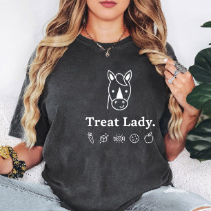 Pferde-Leckerli-Dame Pferdeliebhaber Lustiger Karo T-Shirt