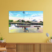 Pferde lernen Morgentraining auf der Strecke Leinwanddruck (Insitu (Wohnzimmer))