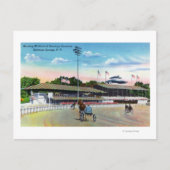 Pferde lernen Morgentraining auf der Strecke Postkarte (Vorderseite)