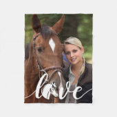 Pferde LIEBE Personalisiert Modernes Foto Fleecedecke (Vorderseite)