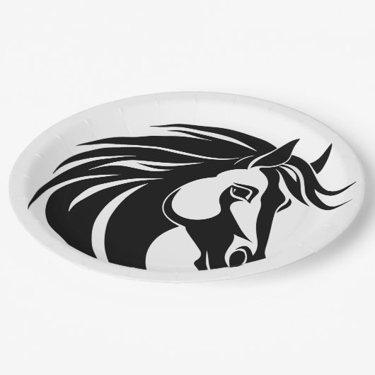 Pferde Liebe Reittiere Pappteller (Schrägansicht)