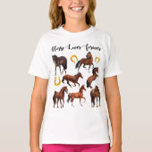 Pferde Lover Forever schöne Pferde Collage T-Shirt (Vorderseite)