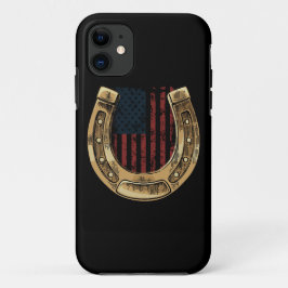 Pferde Lover Geschenk US-Flagge Lucky Horseshoe Case-Mate iPhone Hülle