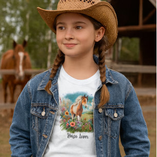 Pferde Lover Pinto Foal Girls T-Shirt