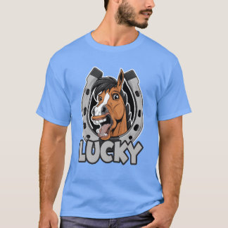 Pferde Lucky Horseshoe für einen Reiter Pferdebesi T-Shirt