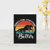 Pferde machen alles besser Retro Reitsport Ridi Karte (Gelbe Blume)