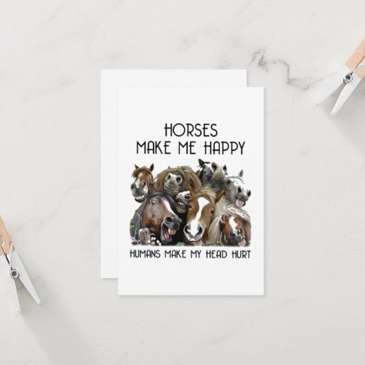 Pferde machen mich glücklich karte (Vorderseite/Rückseite Beispiel)