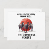 Pferde machen mich glücklich, Leute für Pferdefreu Postkarte (Vorne/Hinten)