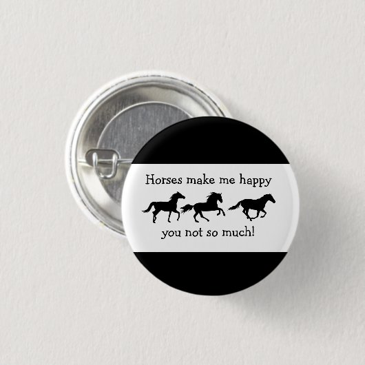 Pferde machen mich glücklich Sie nicht so viel lus Button (Vorne & Hinten)