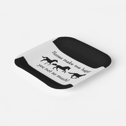 Pferde machen mich glücklich Sie nicht so viel lus Pappteller (Gewinkelt)