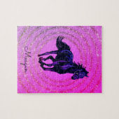 Pferde Magenta Glitzer Personalisierten wirbeln Puzzle (Horizontal)