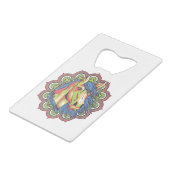 Pferde-Mandala Geldbeutel Flaschenöffner (Rückseite Schrägansicht)