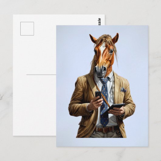 Pferde Mann Postkarte (Vorne/Hinten)