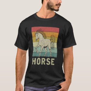 Pferde Männer Frauen Reiter Retro T-Shirt