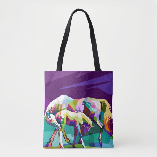 Pferde Mare Colt Drucktasche Tasche (Vorderseite)