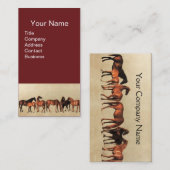 PFERDE/MAREN UND FOHLEN braun Visitenkarte (Vorne/Hinten)