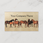 PFERDE/MAREN UND FOHLEN braun Visitenkarte (Rückseite)