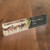 PFERDE/MARS UND FOALS CADUCEUS VETERINÄRSYMBOL NAMENSPLAKETTE (Seite)