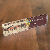 PFERDE/MARS UND FOALS CADUCEUS VETERINÄRSYMBOL NAMENSPLAKETTE (Seite)
