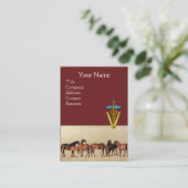 PFERDE/MARS UND FOALS CADUCEUS VETERINÄRSYMBOL VISITENKARTE (Stehend Vorderseite)