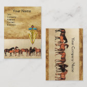 PFERDE/MARS UND FOALS CADUCEUS VETERINÄRSYMBOL VISITENKARTE (Vorne/Hinten)