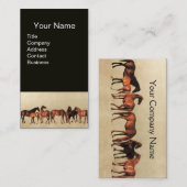 PFERDE / MARS UND FOHLEN Schwarz Visitenkarte (Vorne/Hinten)