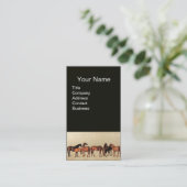 PFERDE / MARS UND FOHLEN Schwarz Visitenkarte (Stehend Vorderseite)