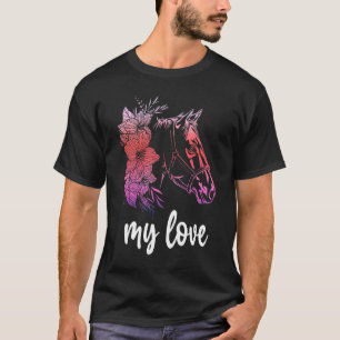 Pferde Meine Liebe Pferdefan Stall Hufeisen Sattel T-Shirt