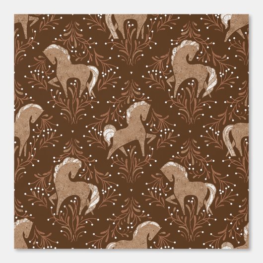 Pferde mit floral Elementen Tapete (Vorderseite)