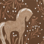 Pferde mit floral Elementen Tapete (Naht)