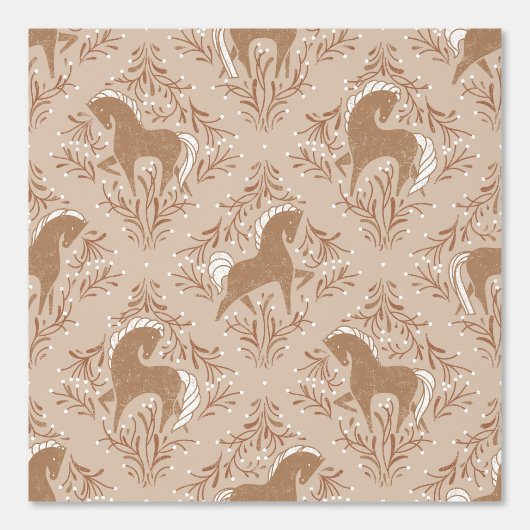 Pferde mit floral Elementen Tapete (Vorderseite)