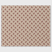 Pferde mit floralen Elementen Geschenkpapier (Flach)