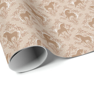 Pferde mit floralen Elementen Geschenkpapier