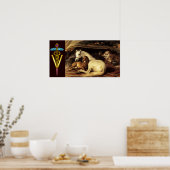 PFERDE MIT GOLD CADUCEUS VETERINÄRSYMBOL POSTER (Küche)